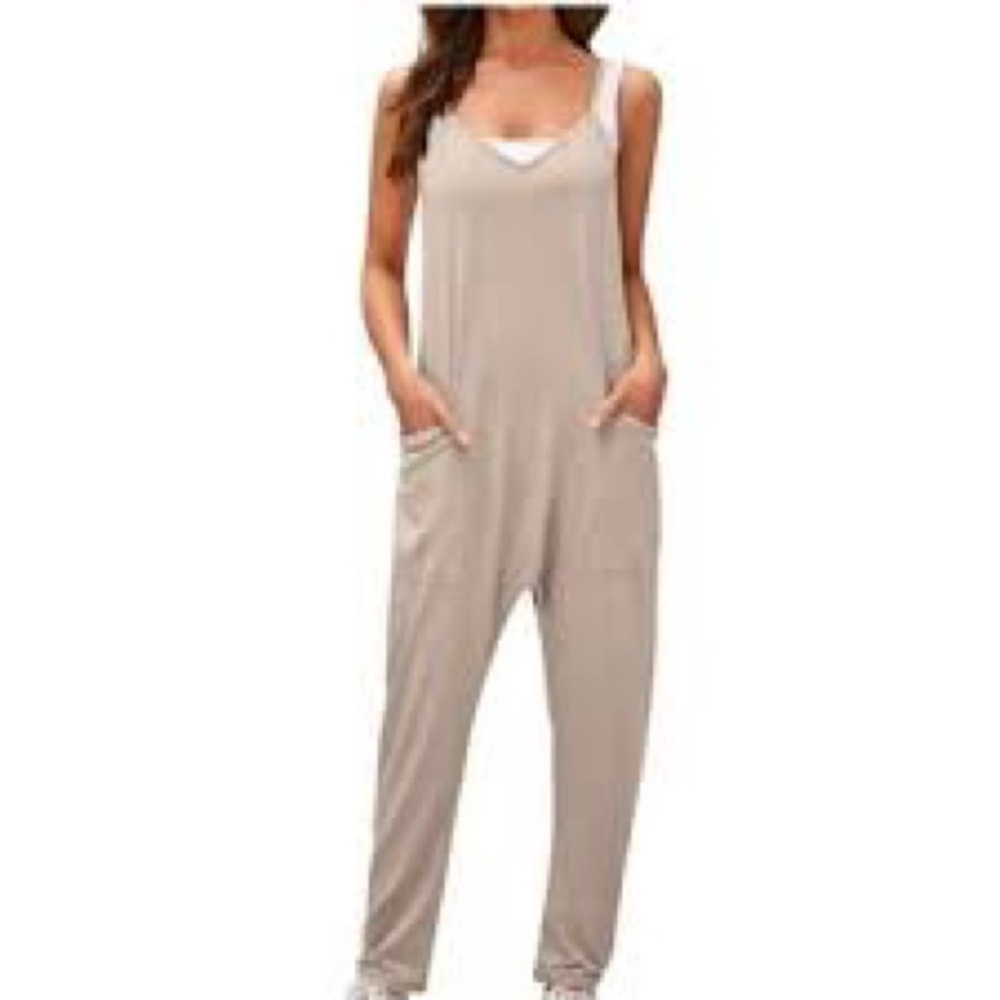 NWOT SIZE S/L Double Zero Tan Jumpsuit - Picture 1 of 15